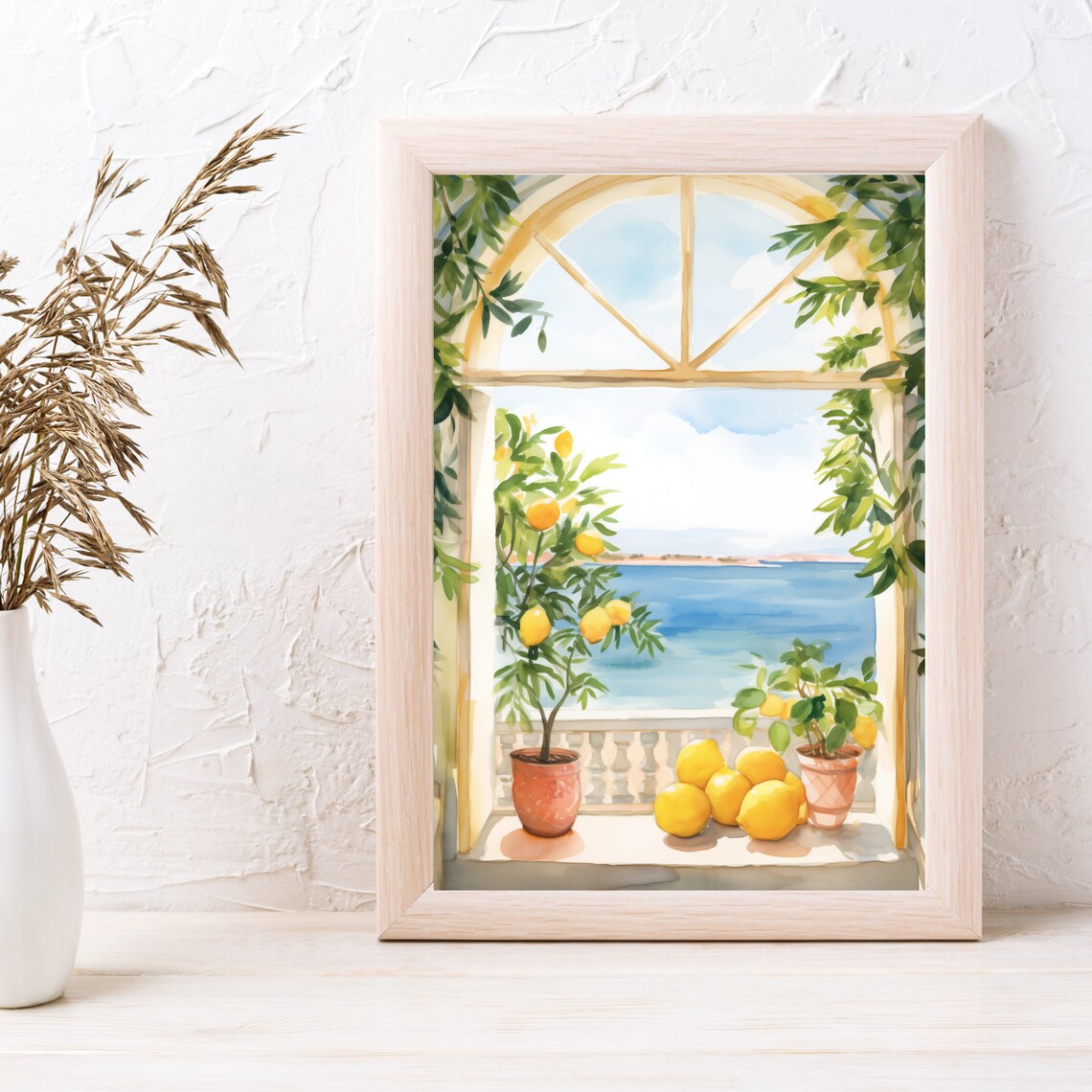 Sicily Lemon Tree Watercolor Travel Poster - Image 2