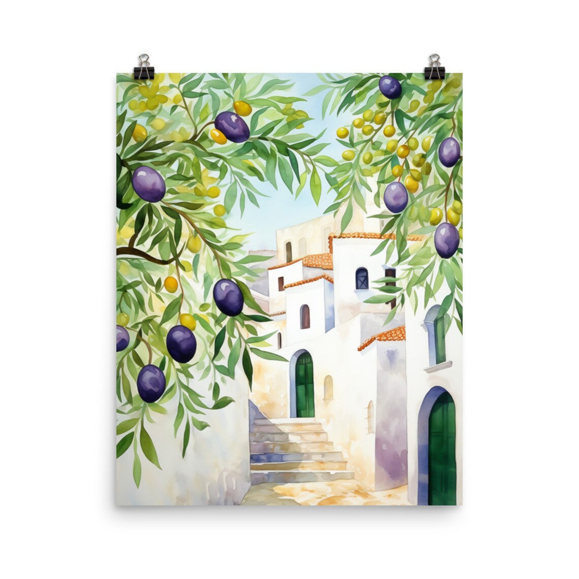 Apulia Olive Tree Watercolor Print, Puglia Italy