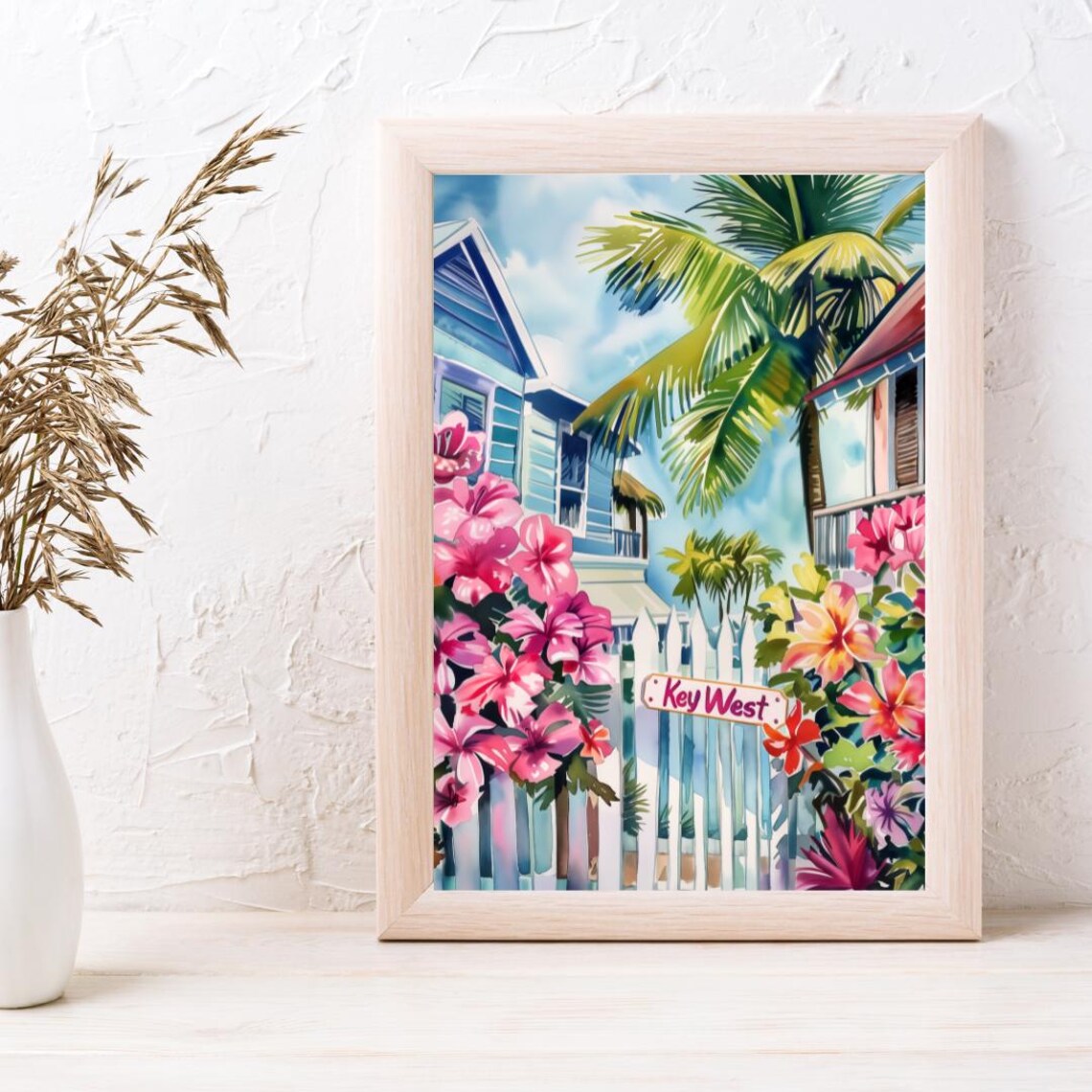 Key West Watercolor Travel Poster, Florida Keys - Image 3