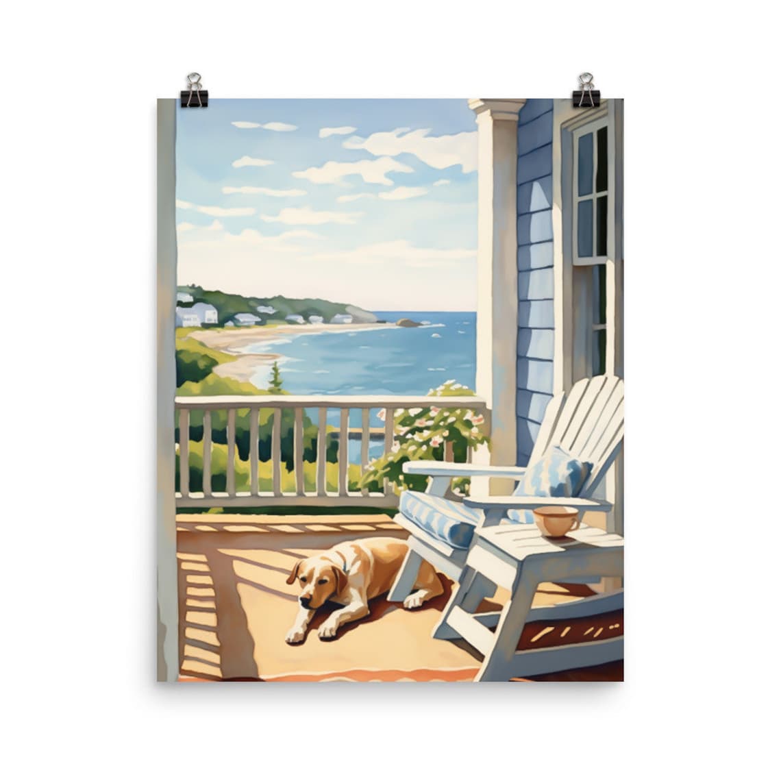 Nantucket Watercolor Print, Massachusetts Travel Poster