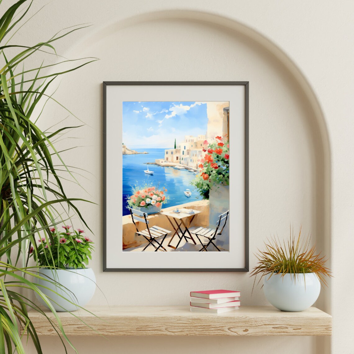 Puglia Watercolor Travel Poster, Italy Coastline - Image 3