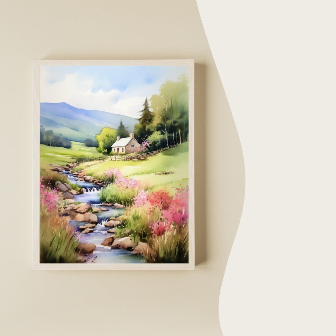 Scottish Highlands Watercolor Art Print, Scotland - Image 2