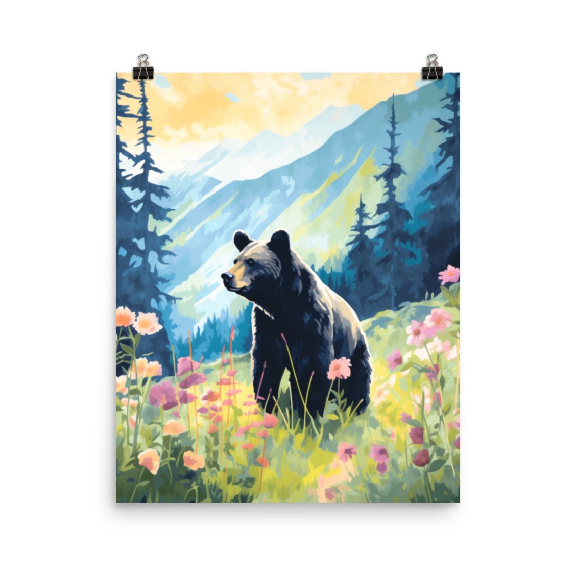 Great Smoky Mountains Bear Portrait Wall Art Print