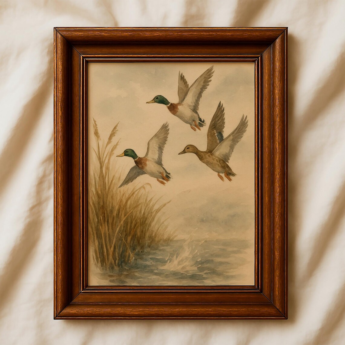 Mallard Duck Rustic Lodge Vintage Waterfowl Art Print