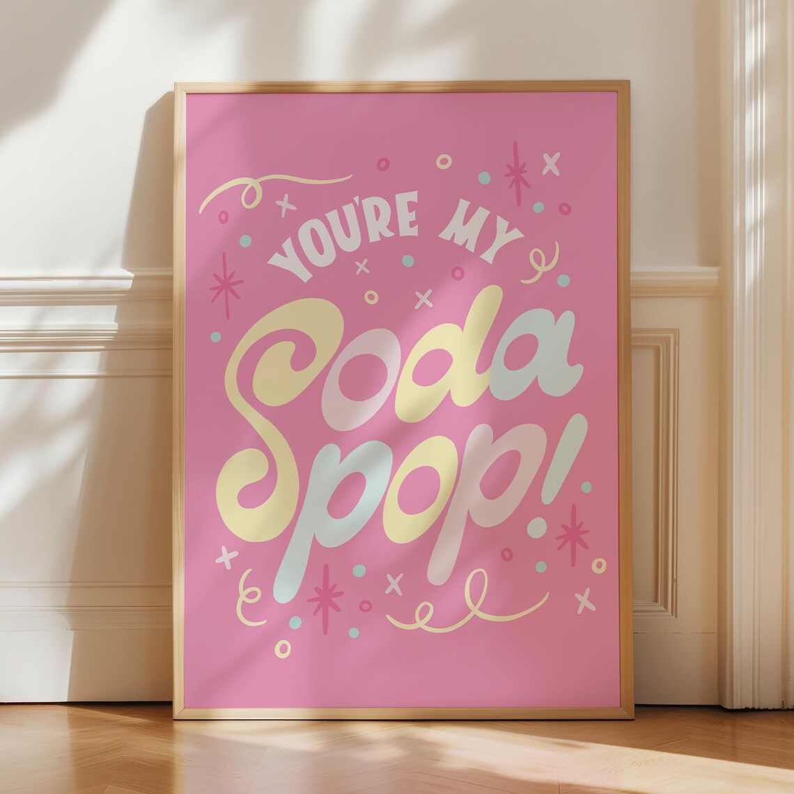 My Soda Pop Little Pink Lettering Art Print, Kids Room