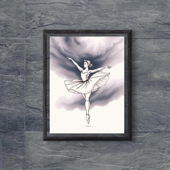 Ballerina Nursery Decor Minimal Ballet Girls Room Wall Art Ballerina Wall Art Dancers Decor Balletcore