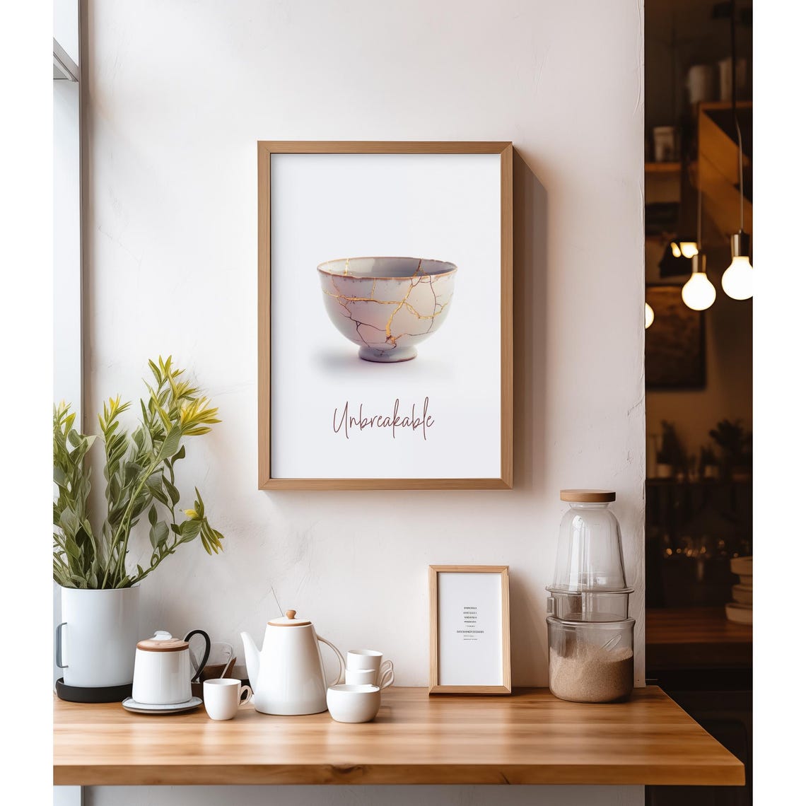 Unbreakable Kintsugi Bowl Gold Cracked Ceramic Resilience Poster - Image 4