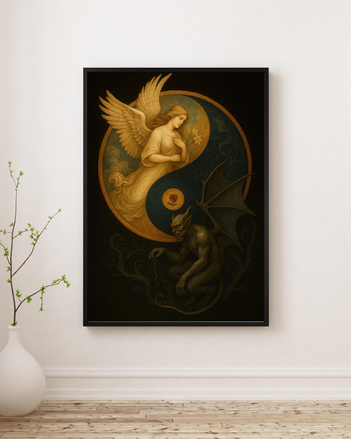 Angel And Demon Yin Yang Spiritual Duality Art Print - Image 3