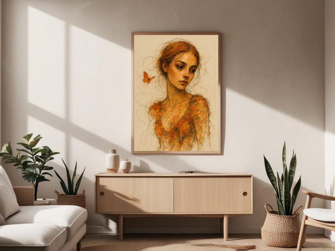 Autumn Inspired Woman Portrait, Vintage Renaissance