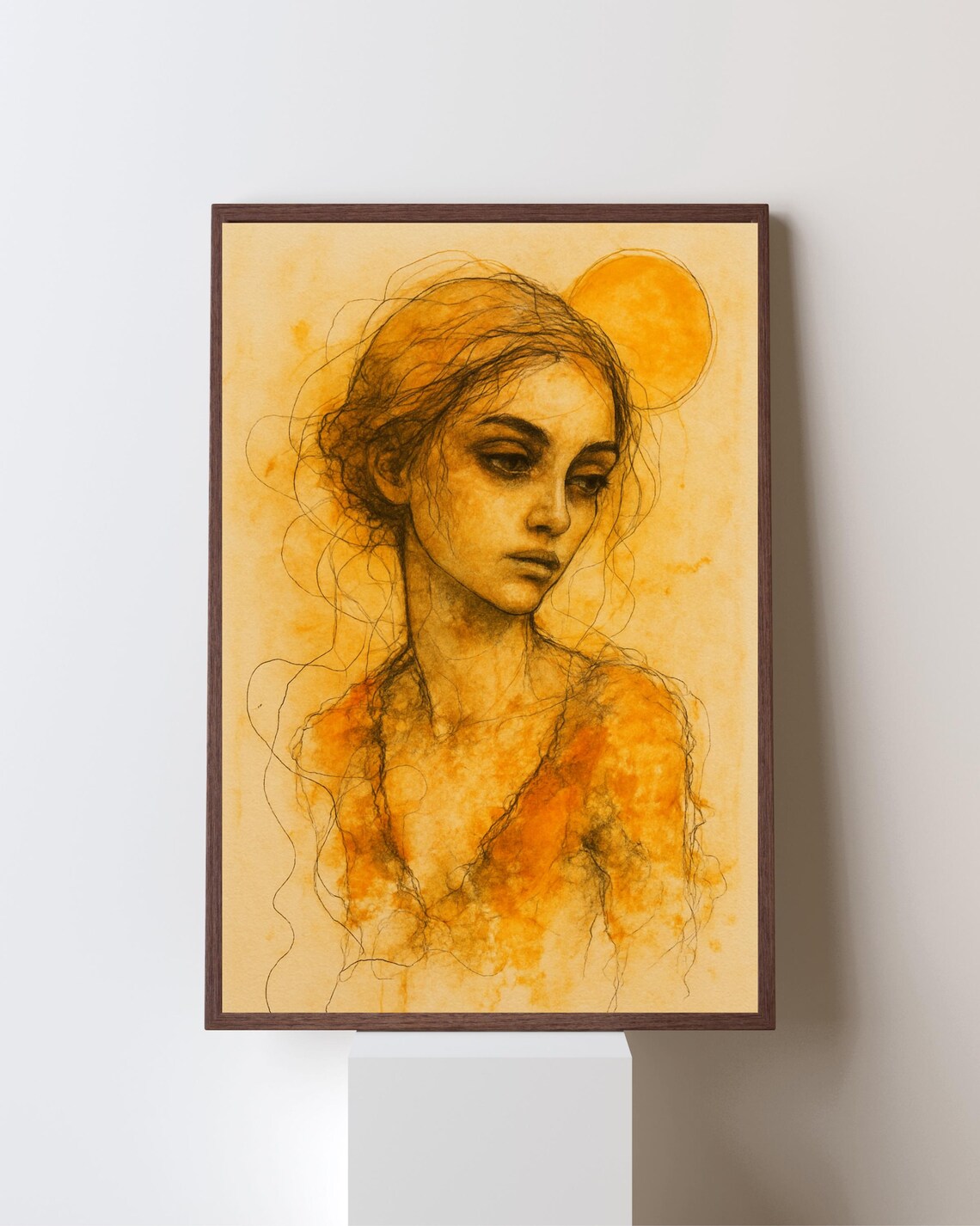 Sun Kissed Woman Portrait, Renaissance Style Print - Image 4