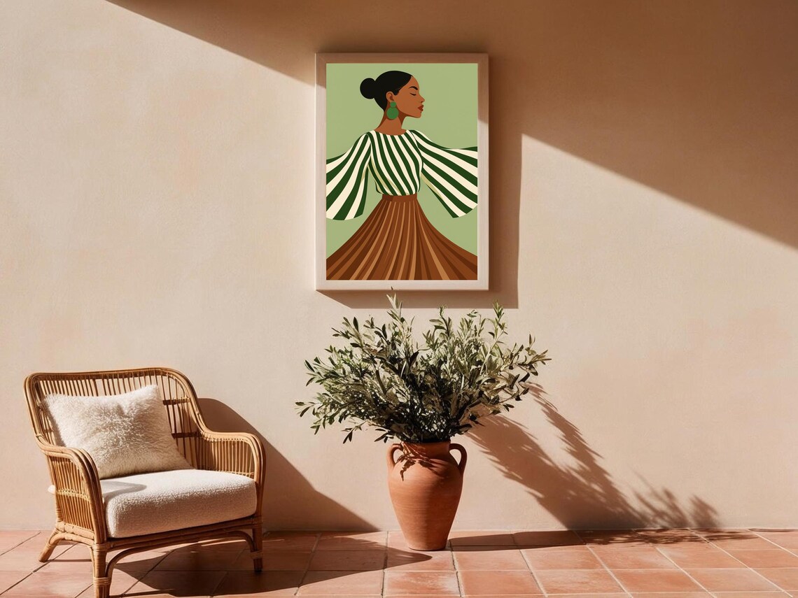 Minimalist Stylish Woman Fashion Illustration Art Print - Image 2