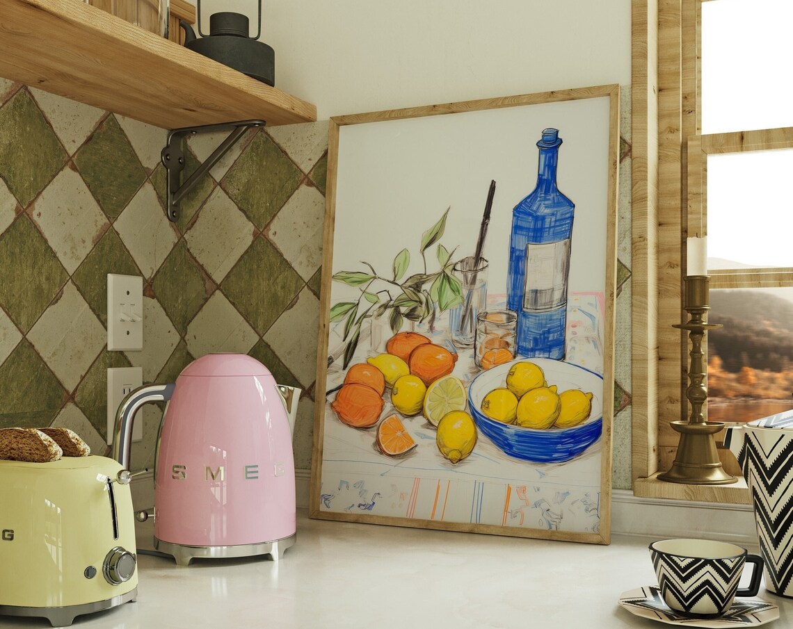Greek Summer Morning, Mediterranean Kitchen Art Print