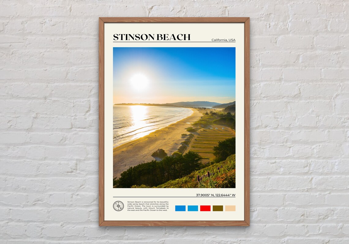 Stinson Beach Photo Print, USA Travel Wall Art