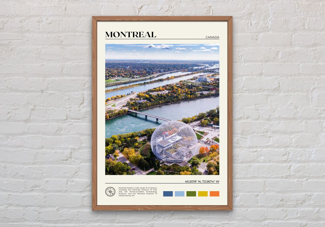 Montreal Real Photo Travel Poster, Canada Decor