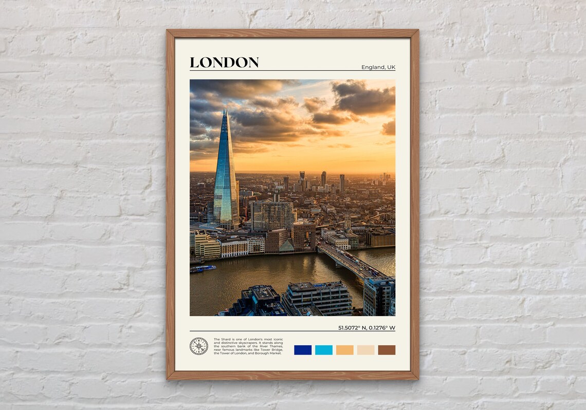 London Real Photo Travel Poster, England Wall Decor