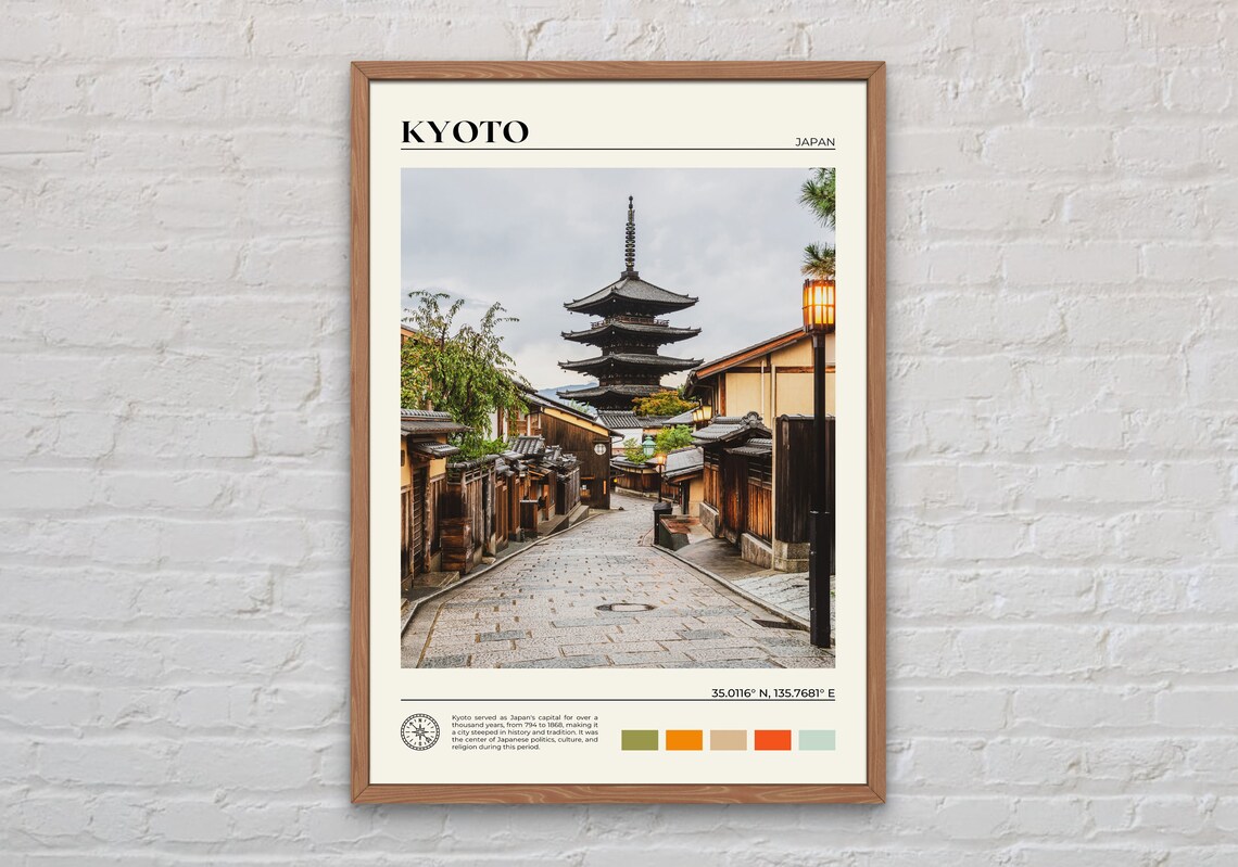 Kyoto Real Photo Travel Poster, Japan Wall Art