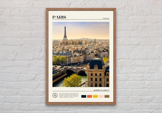 Paris Real Photo Travel Poster, France Wall Decor