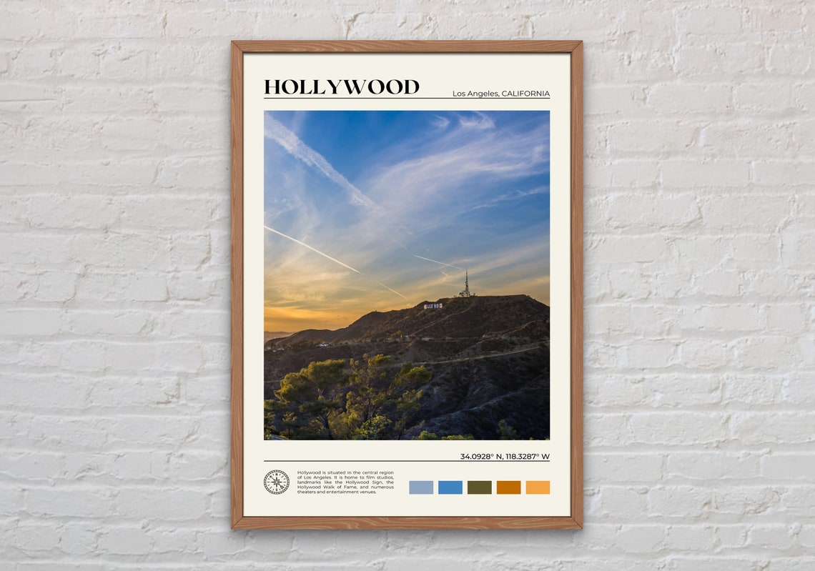 Real Photo Hollywood Print Hollywood Wall Art Hollywood Poster Hollywood Photo Hollywood Poster Print Los Angeles California
