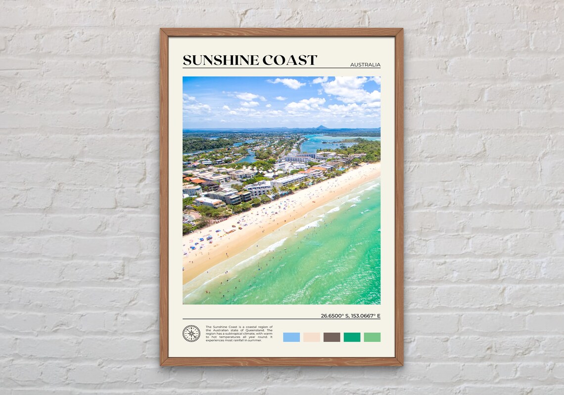 Sunshine Coast Photo Print, Australia Travel Poster