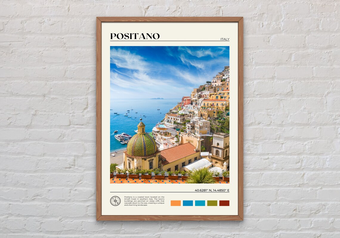 Positano Travel Poster, Amalfi Italy Photo
