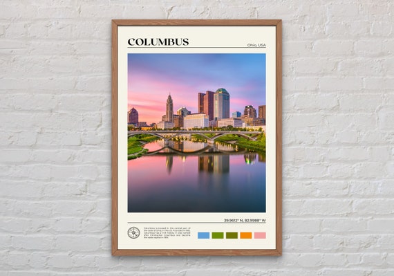 Columbus Ohio Real Photo Travel Poster