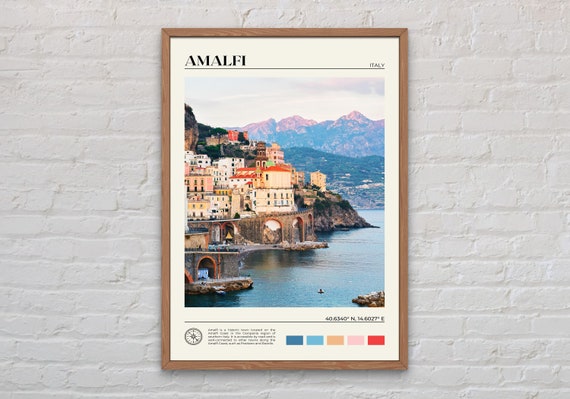 Amalfi Real Photo Travel Poster, Italy Wall Art
