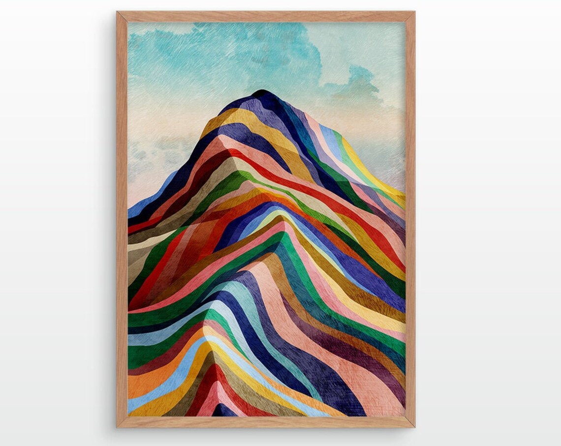 Rainbow Ridge Mountain Landscape Art Print