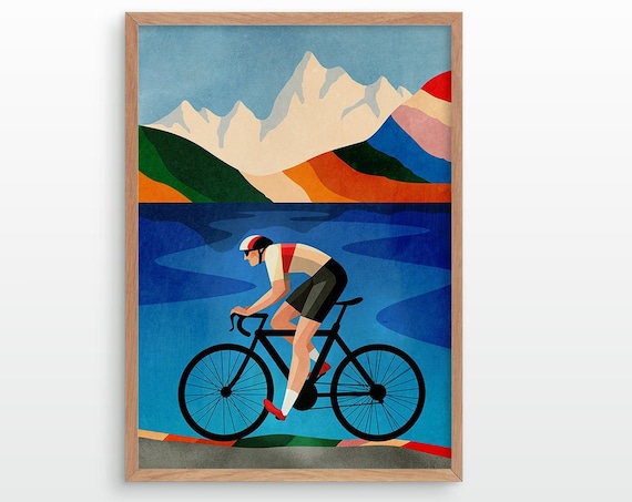 Cycling Print, Gift for Cyclists