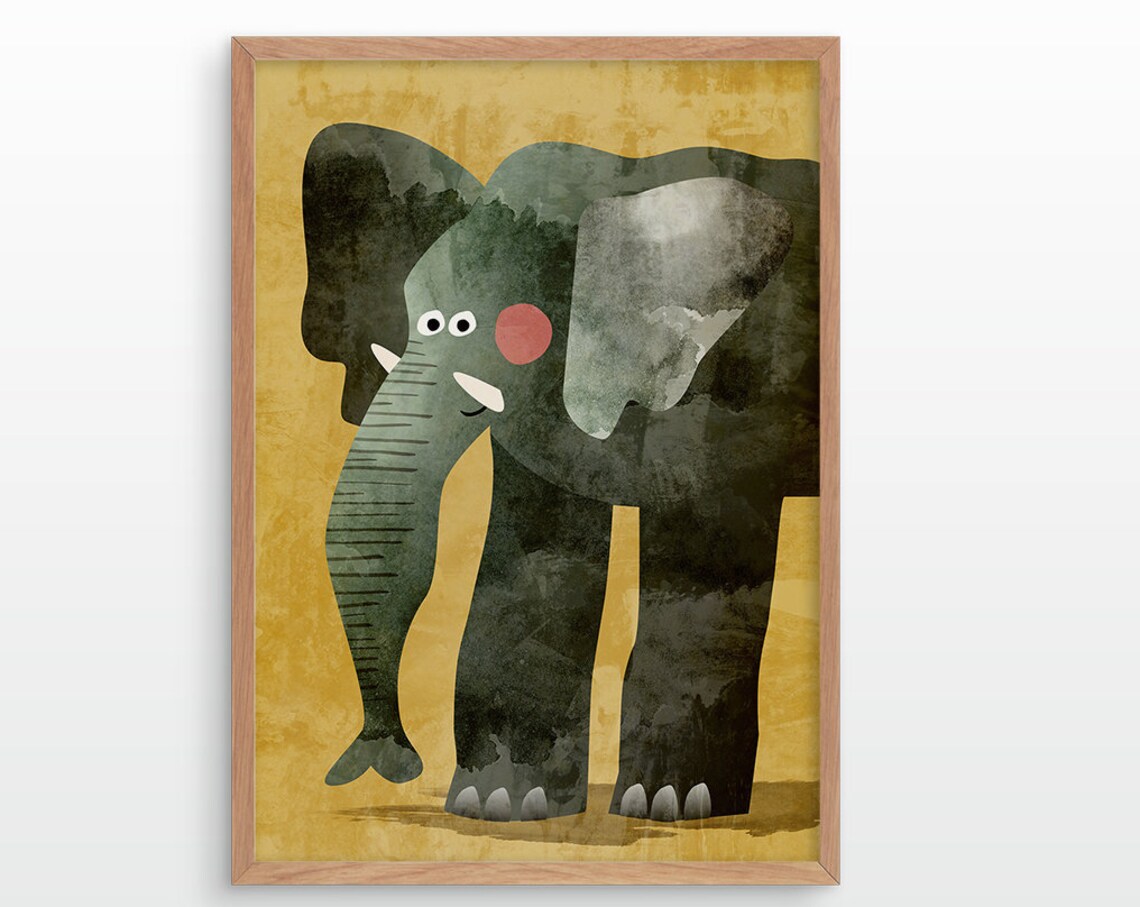 Elephant Nursery Print, Nursery Wall Art Print