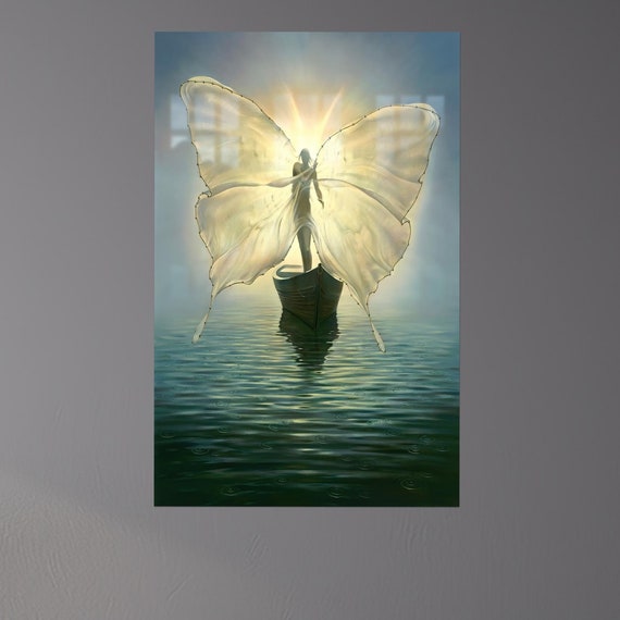 Fisherman For The Souls Wall Hanging Vladimir Kush Glass Art Housewarming Gift