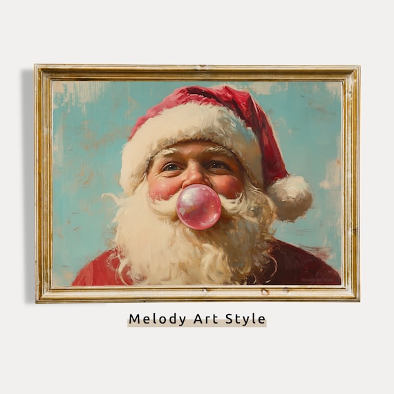 Santa Claus With Bubblegum Christmas Poster Print