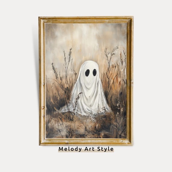 Lonely In Field Wall Art Spooky Halloween Fall Rustic Neutral October Decor Instant Print Poster P649