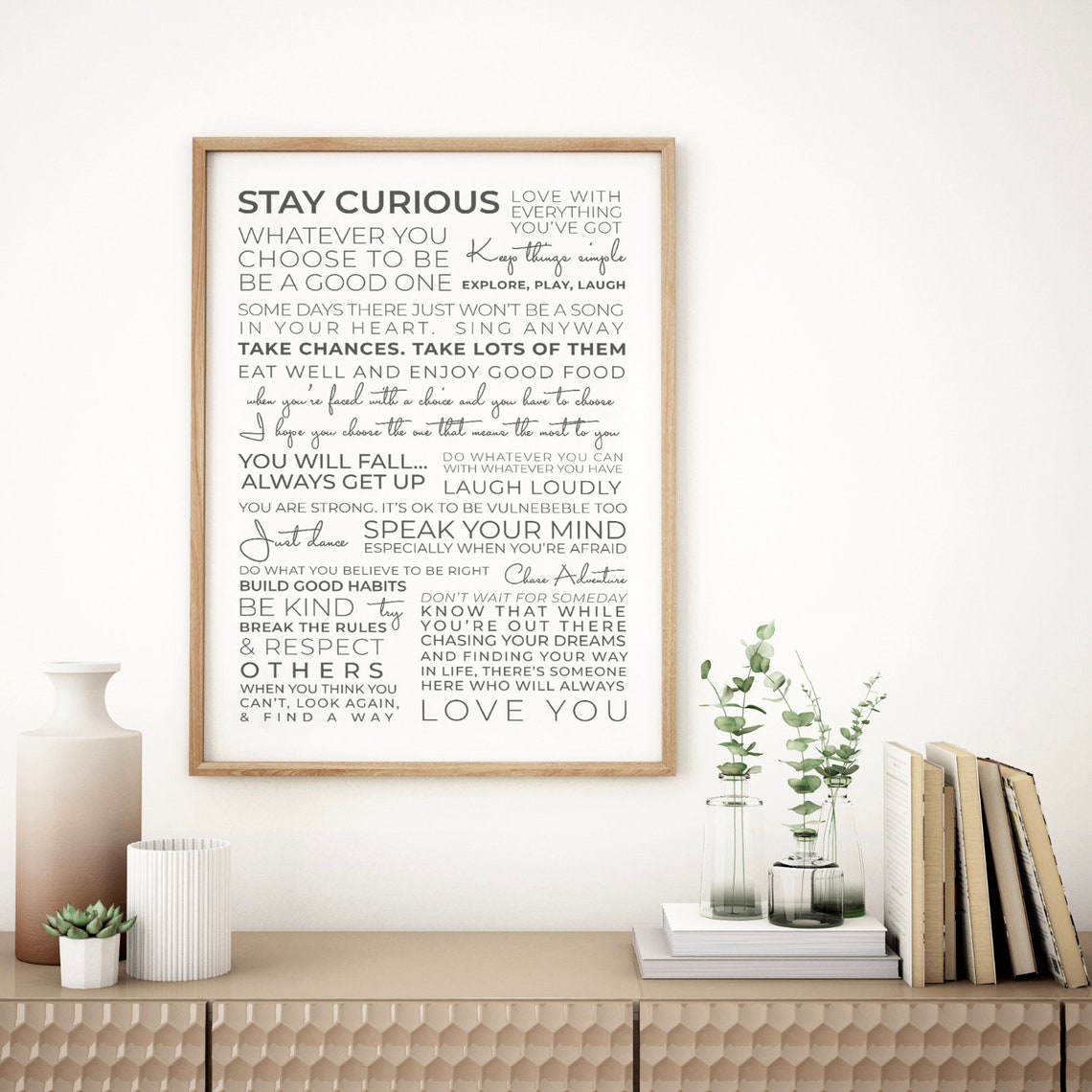 Stay Curious Inspirational Quote Collage Speak Your Mind Poster - Image 3
