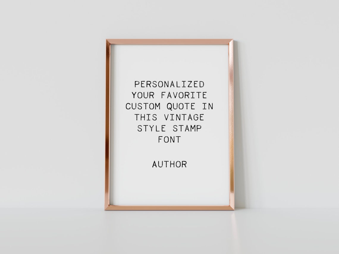 Vintage Stamp Font Custom Quote Sample Card Personalised Poster - Image 5