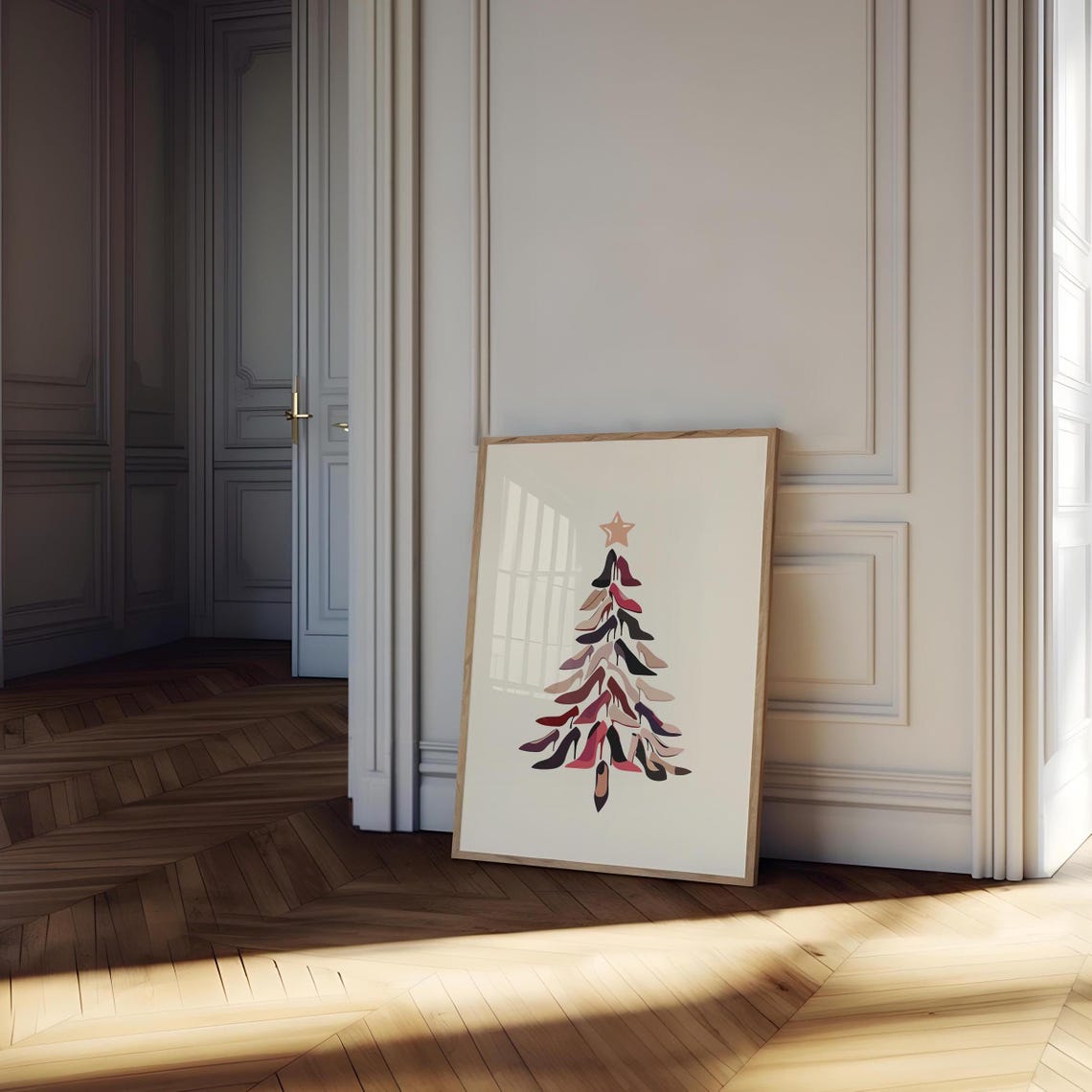 High Heel Shoe Christmas Tree Girly Glam Chic Holiday Poster - Image 5