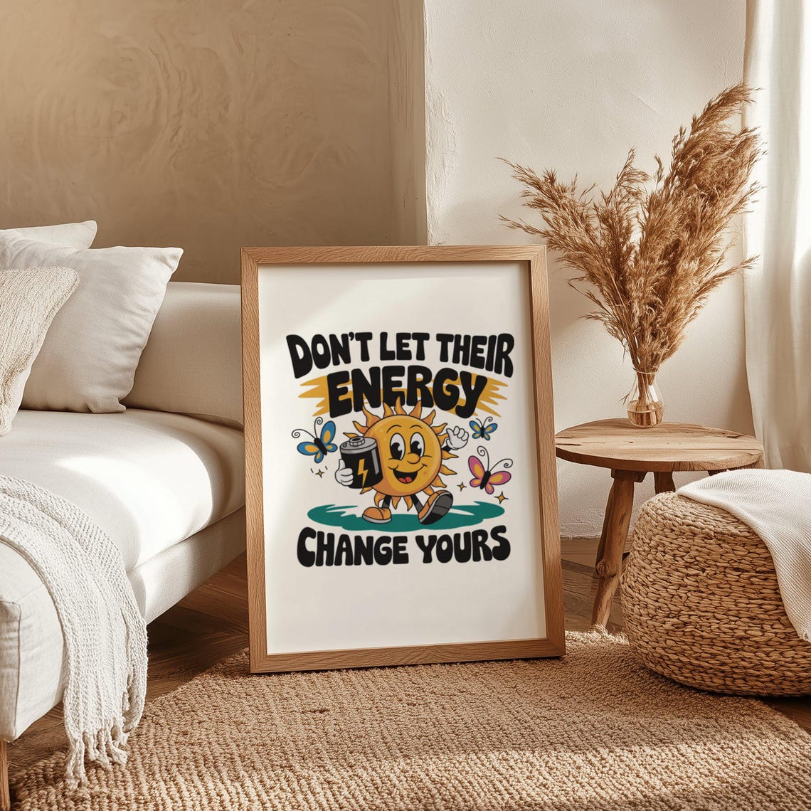 Inspirational Wall Art Motivational Quote Poster Sun And Butterfly Art Print Positive Energy Decoration Home Office Wall Dcor - Image 5