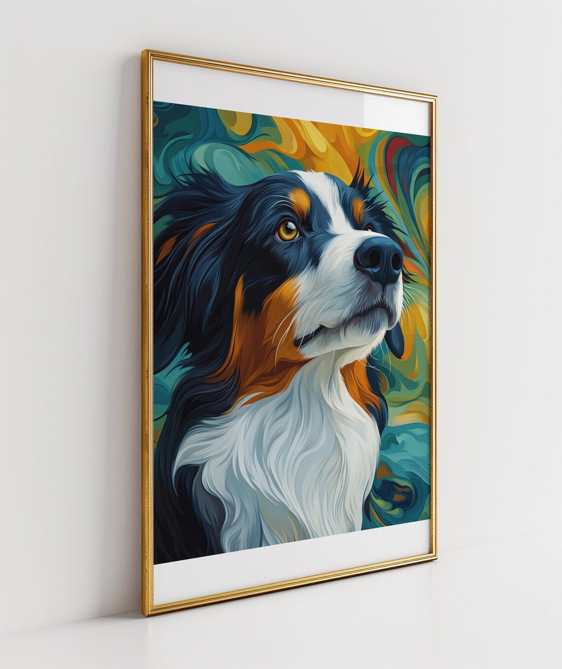 Bernese Mountain Dog Bold and Colorful Pop Art Portrait Art Poster - Image 3