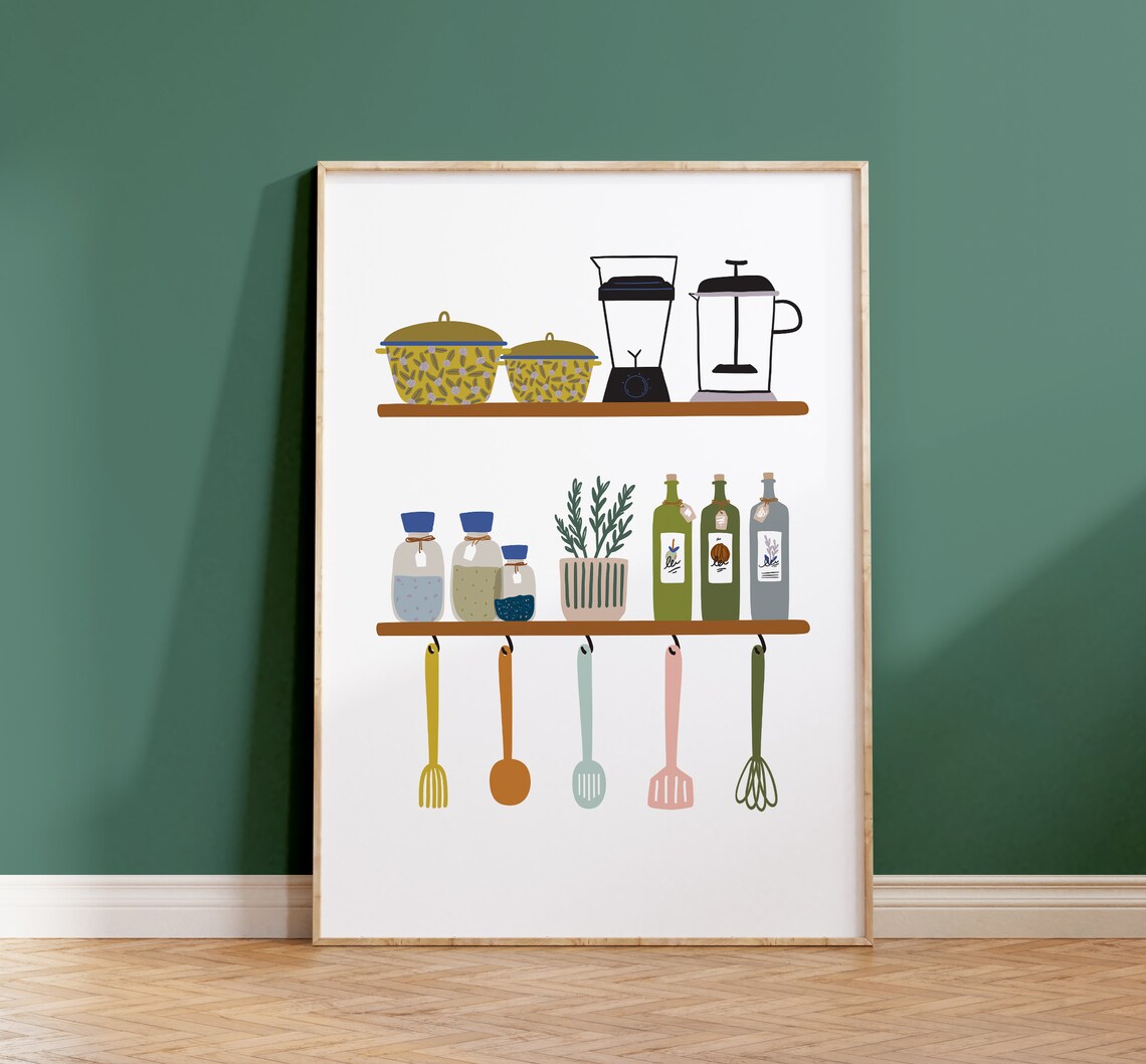 Modern Kitchen Art Print for Dining Rooms