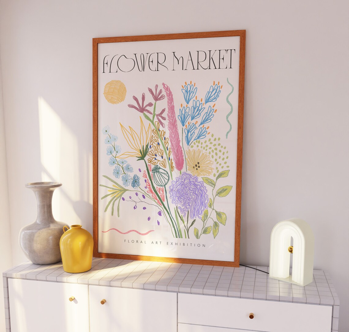 Flower Market Colorful Floral Exhibition Botanical Bouquet Art Poster - Image 4