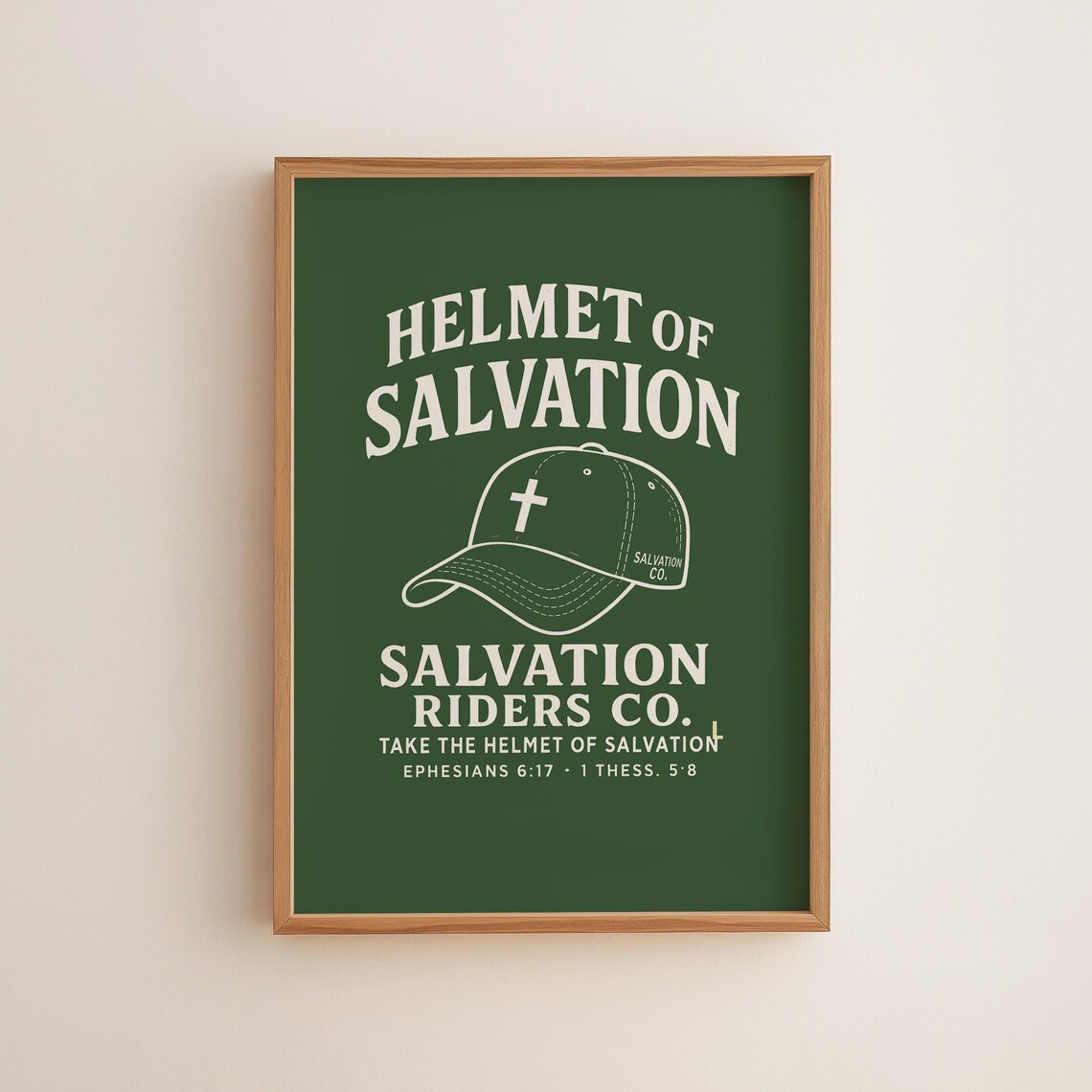 Helmet Of Salvation Riders Co Ephesians 617 Christian Baseball Cap Poster
