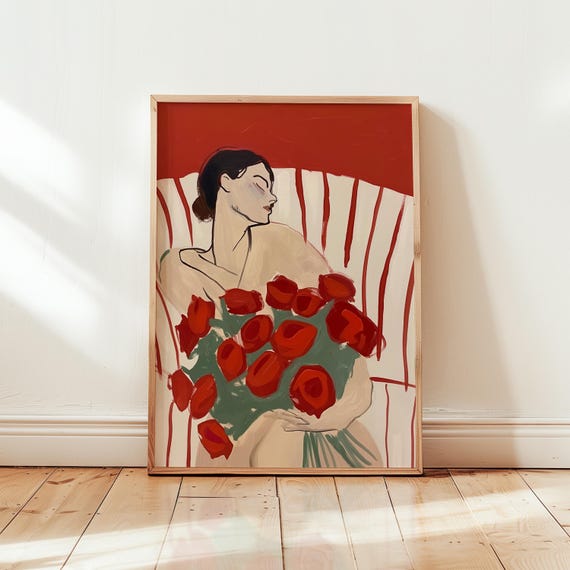 Flower Bouquet Botanical Wall Art Trendy Prints With Market Print Room Decor For Floral Above Bed Painting