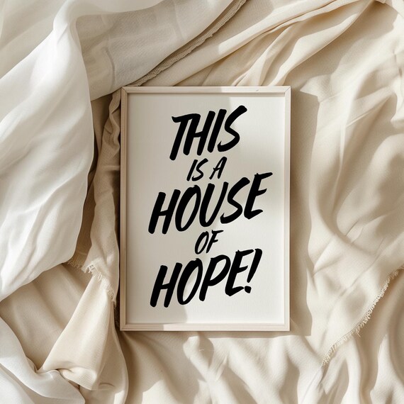 House Of Hope Scripture Print Christian Wall Art