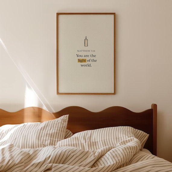 Matthew 5:14 You Are The Light Of The World Candle Minimalist Poster