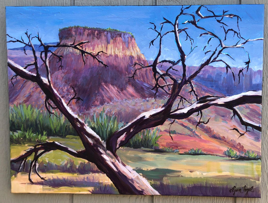 Abiquiu New Mexico Red Rock Mesa Twisted Juniper Desert Poster