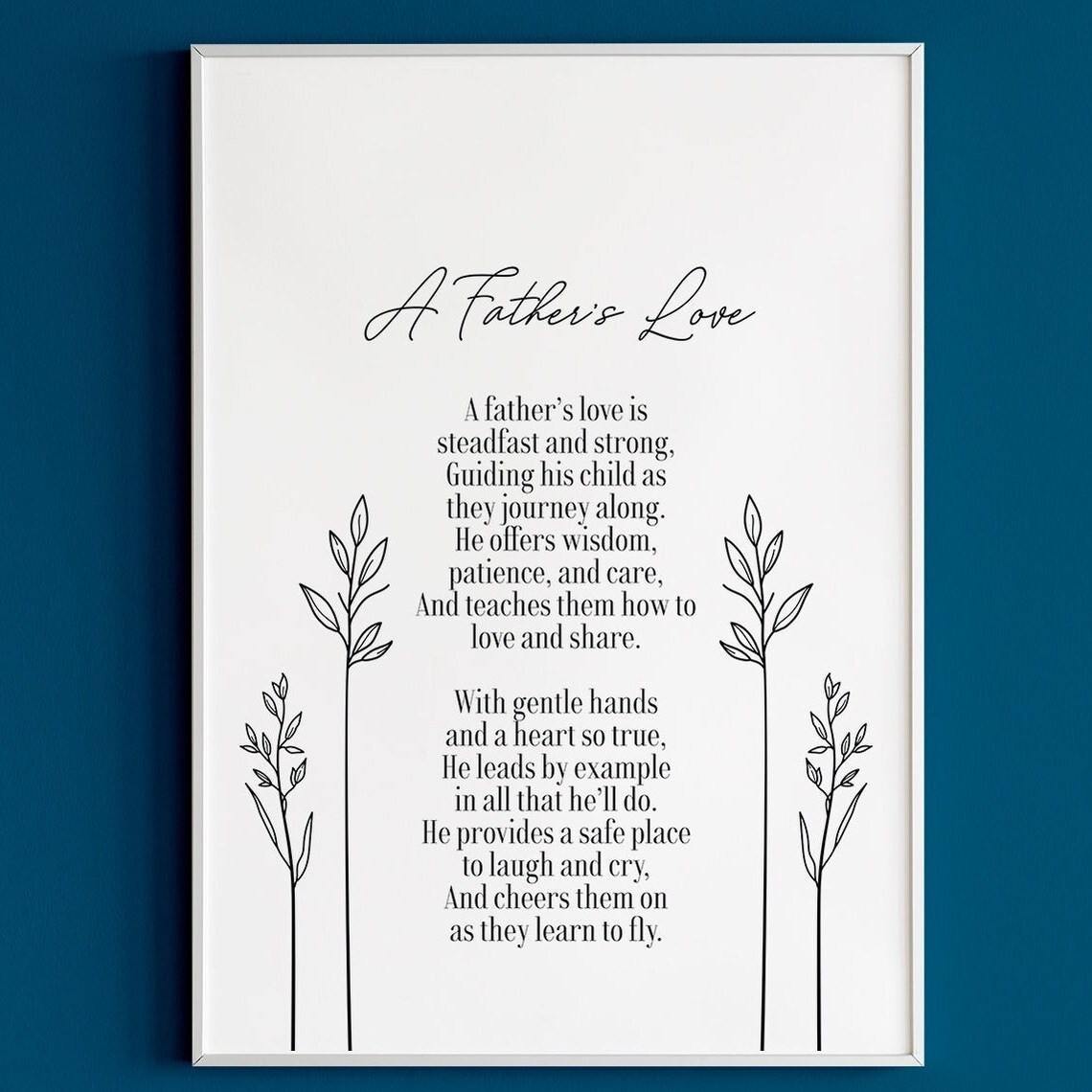 Fathers Day A Father's Love Poem Art Print