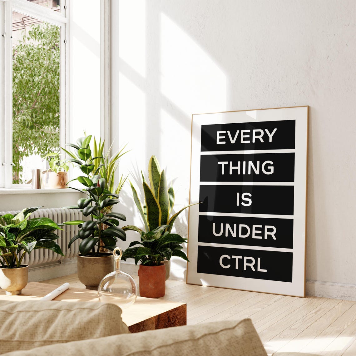 Everything Is Under Ctrl Black Funny Coding Office Quote Poster