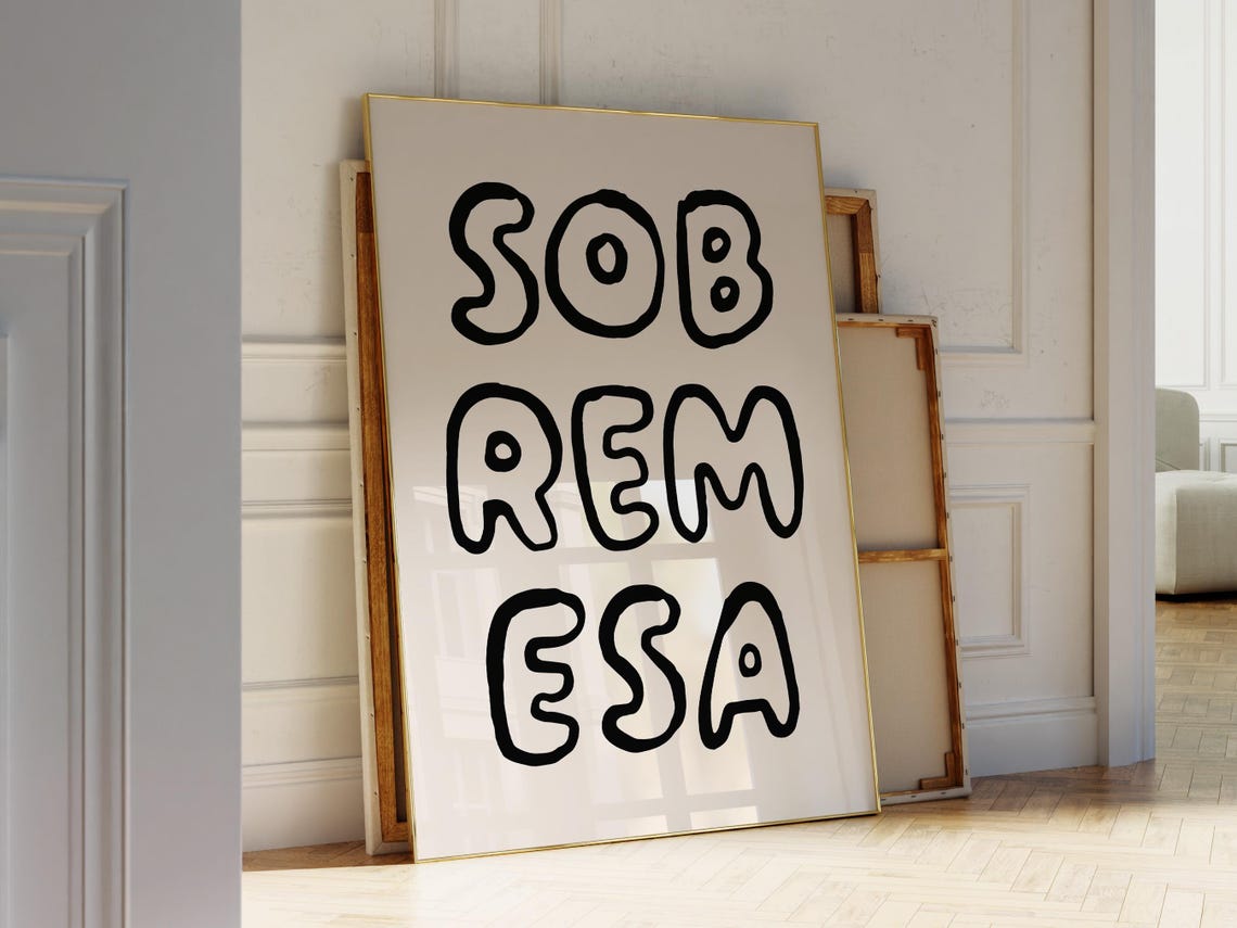 Sobremesa Spanish Word Bubble Letter Kitchen Dining Wall Poster