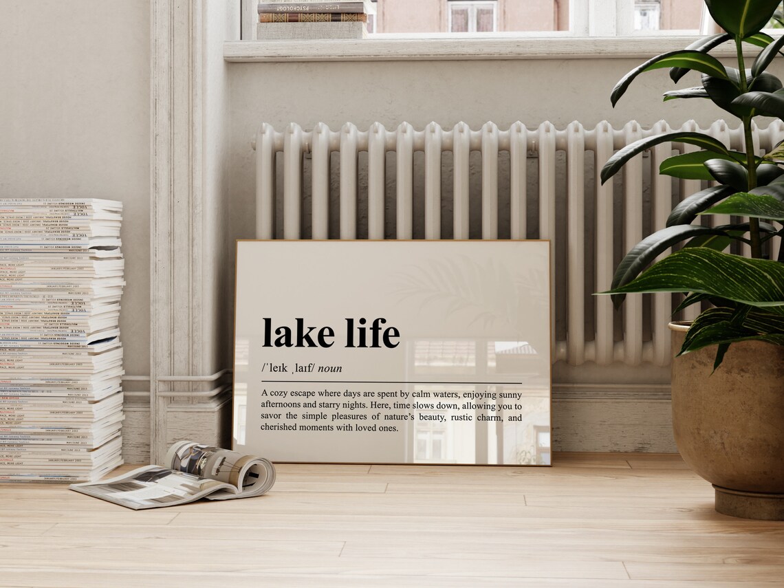 Lake Life Definition Cozy Lake House Decor Summer Cabin Gift Poster - Image 3