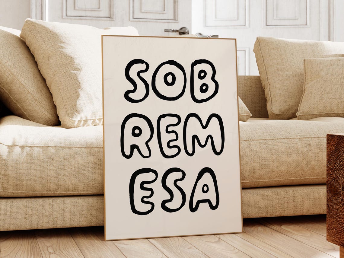 Sobremesa Spanish Word Bubble Letter Kitchen Dining Wall Poster - Image 3
