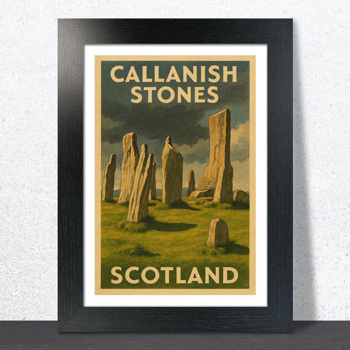 Callanish Stones Scotland Standing Stones Vintage Travel Poster